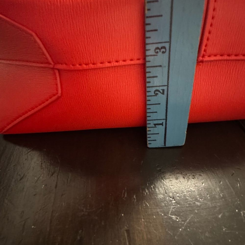 Neiman Marcus Bright Red Open-Top Tote with Double Straps and make up pouch!! - Picture 9 of 13